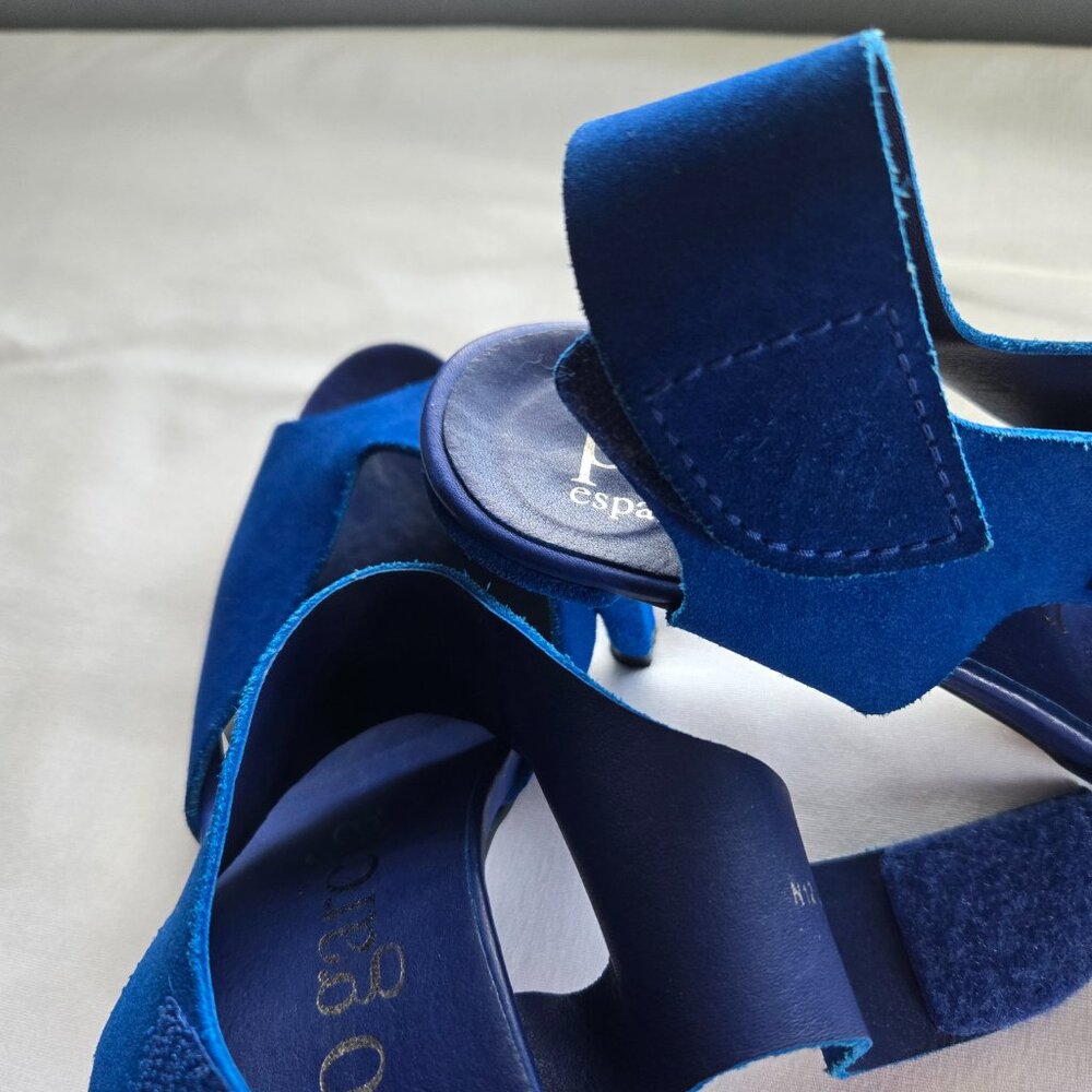 PEDRO GARCIA ROYAL BLUE SUEDE PEEP - TOE SANDALS (SIZE - 40) - Picture 13 of 15